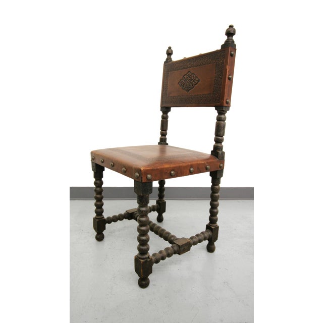 Antique Spanish Colonial Leather Dining Chairs 6 Chairish