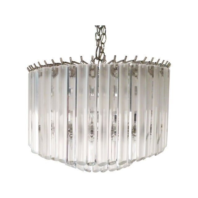 2 Tier Chrome & Lucite Chandelier & Canopy Chairish