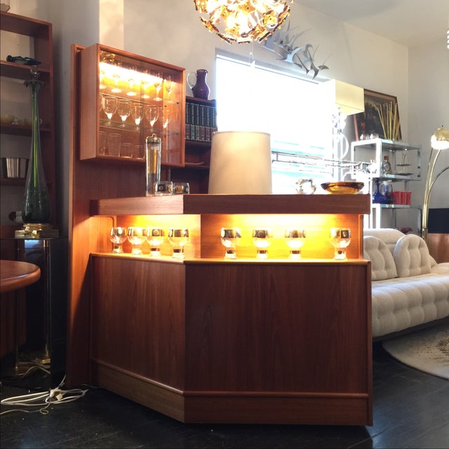 MidCentury Modern Teak Bar on Caster Chairish