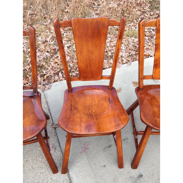 Heywood Wakefield Priscilla Flat Bone Back Chairs - Set of 5 | Chairish