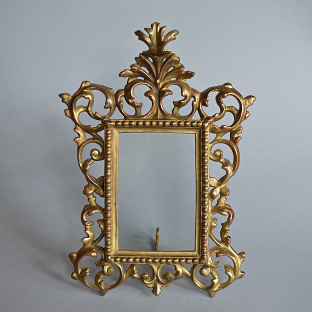 Rococo Style Gilt Brass Photo Frame | Chairish