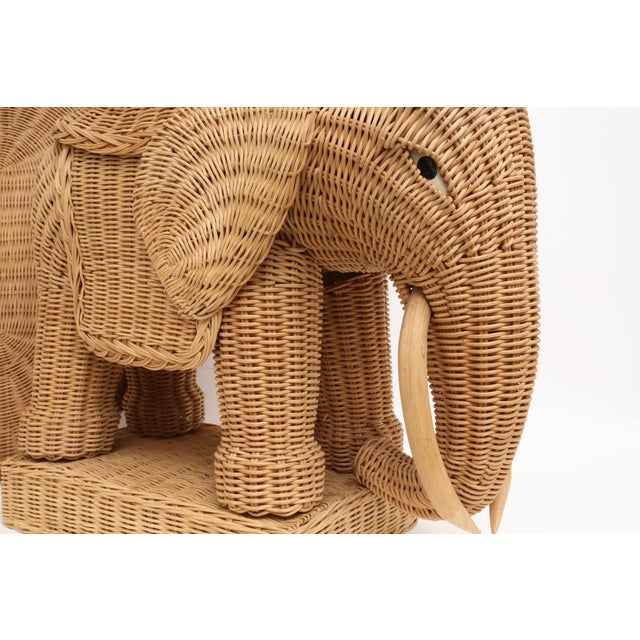 Vintage Rattan Wicker Elephant Side Table Chairish