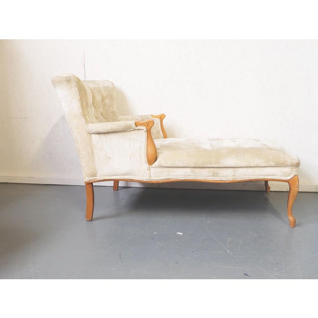 Vintage Crushed Velvet Tufted Chaise Lounger Chairish