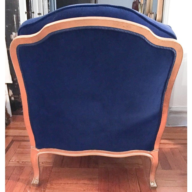 Vintage French Blue Velvet Bergere Chair Chairish