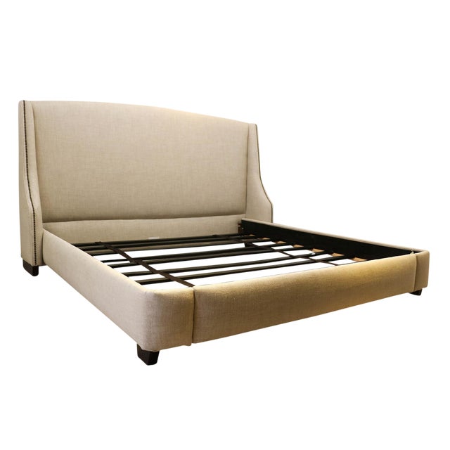 Restoration Hardware Warner Fabric King Bed | Chairish