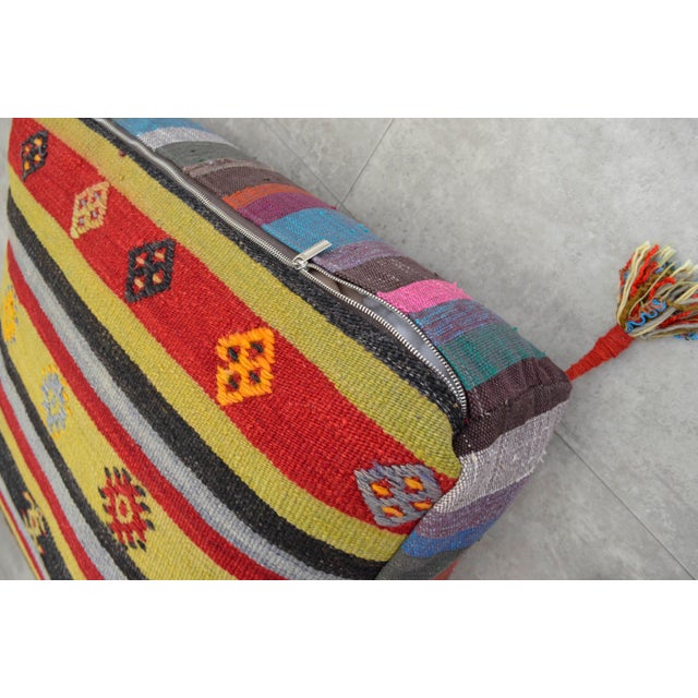 Turkish Hand Woven Kilim Floor Cushion Sitting Pillow Cover - 26? X 26? Chairish