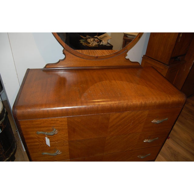 Art Deco Waterfall Dresser with Mirror Chairish
