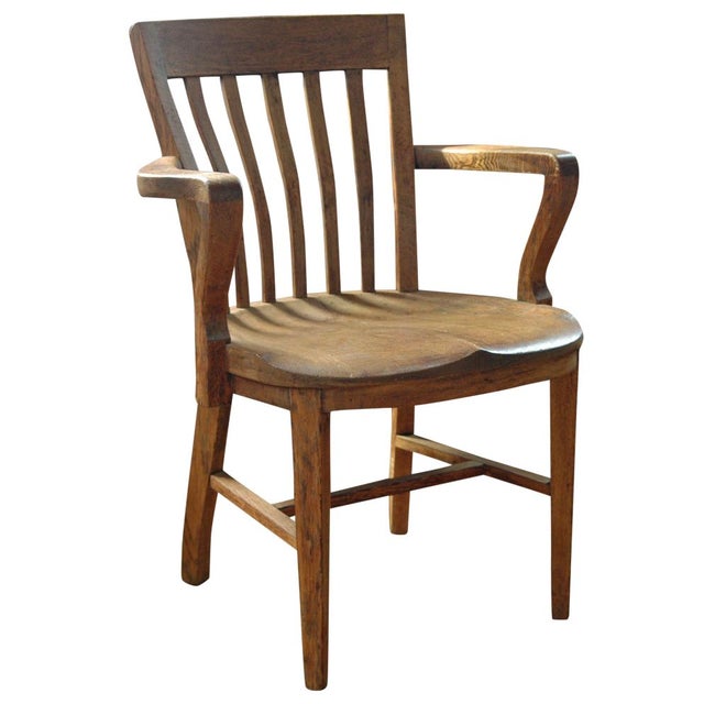 1920s Wooden Oak Courthouse Chair Chairish