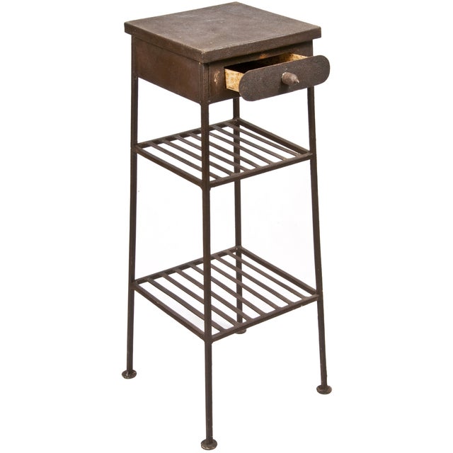 Vintage Style Rustic Metal Side Table Chairish