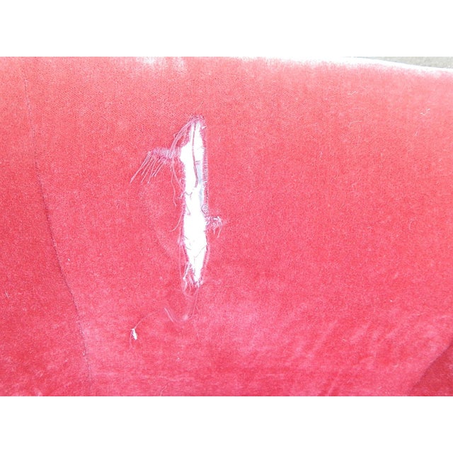 Baker Furniture Co. Red Crushed Velvet Sofa Chairish