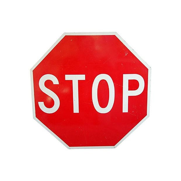 Vintage Large 1970s Metal Stop Sign Chairish