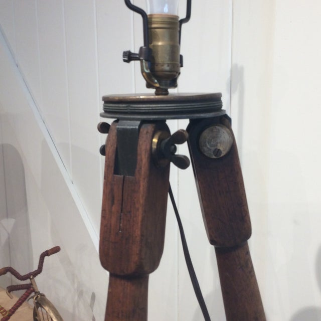 Vintage Surveyors Tripod Floor Lamp | Chairish
