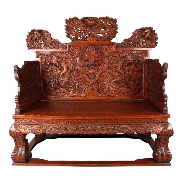 Chinese Huanghuali Dragon Throne Chair Chairish