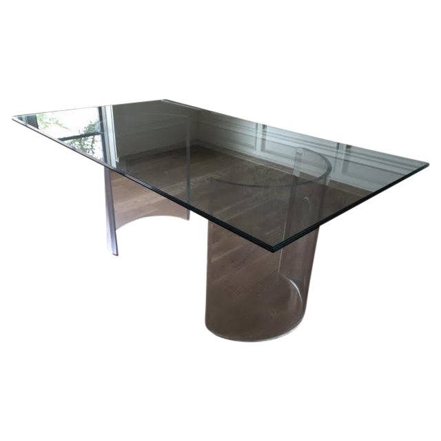 Vintage Lucite Base Dining Table Chairish