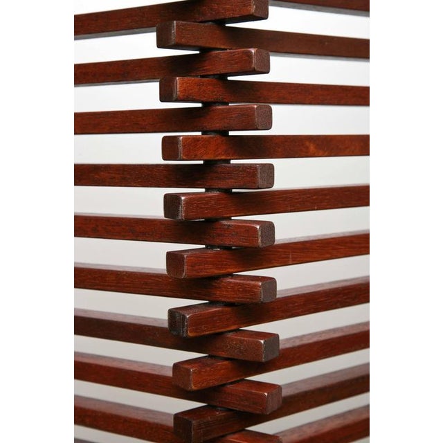 Mid-Century Modern Solid Wood Slat Room Divider | Chairish