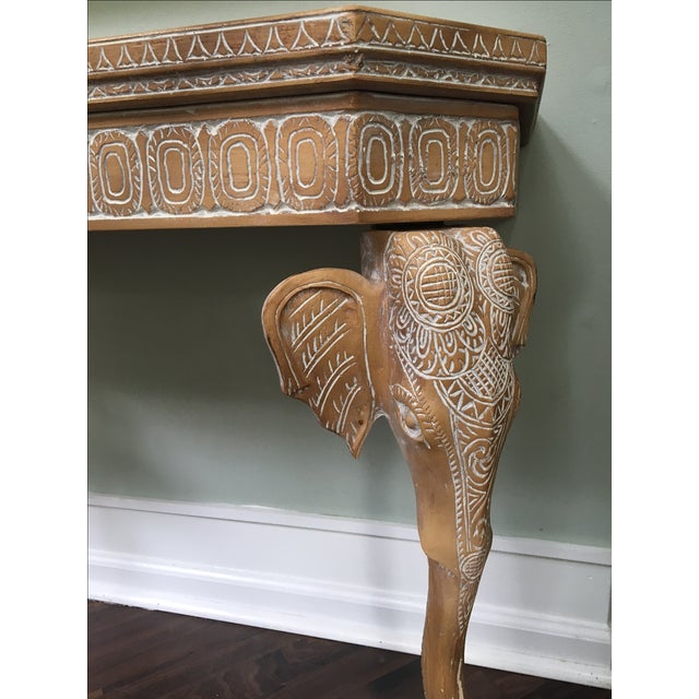 HandCarved Elephant Console Table Chairish