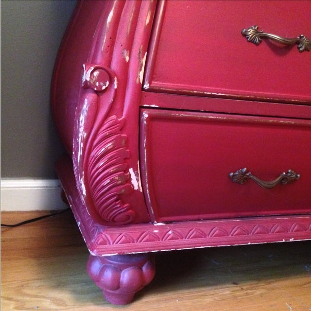 Distressed Red Bombe Nightstand Chairish
