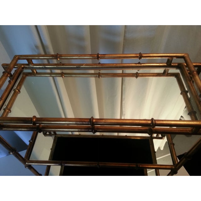 Gold Faux Bamboo Accent Table Chairish