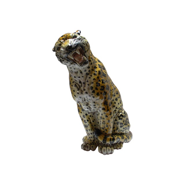 Vintage Ceramic Cheetah Statue Chairish
