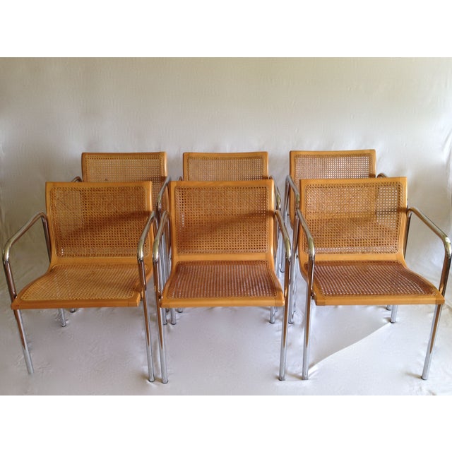 Chrome Dining Chairs with Caning Set of 6 Chairish