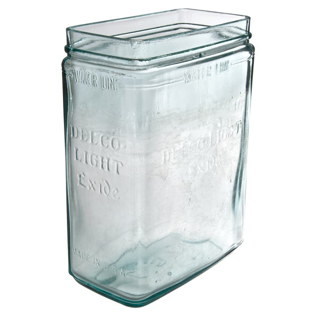 Vintage Delco Green Glass Battery Jar Chairish