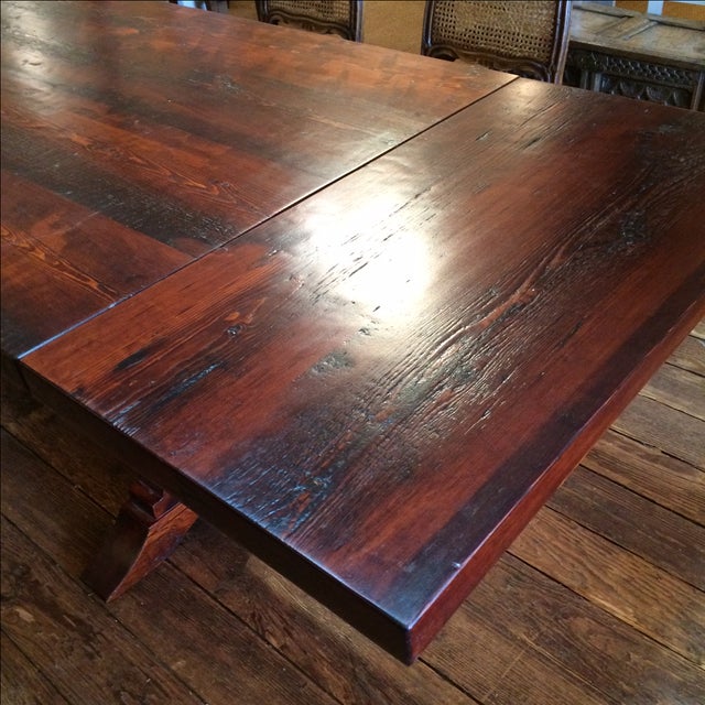 Reclaimed Pine Trestle Farm Table With Extensions Chairish