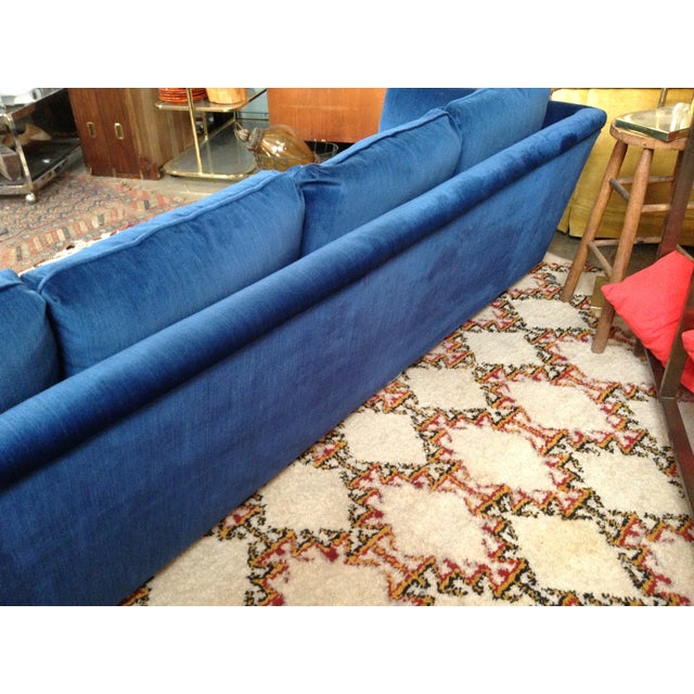 1970s Blue Velvet Tuxedo Sofa Chairish