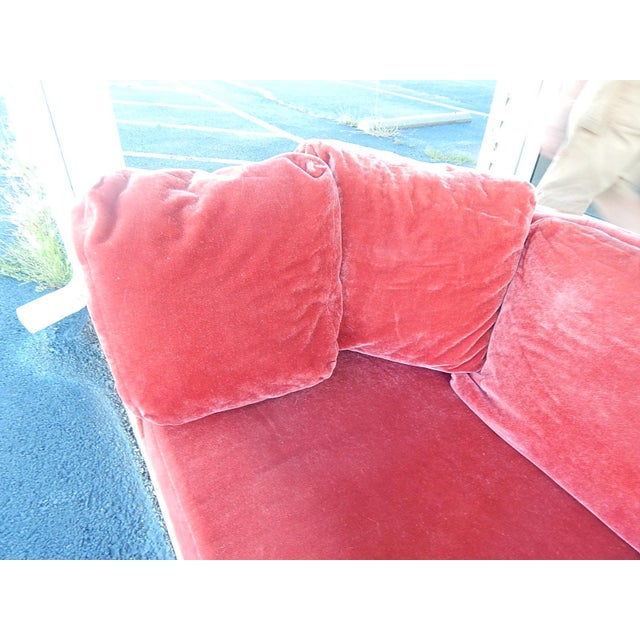 Baker Furniture Co. Red Crushed Velvet Sofa Chairish
