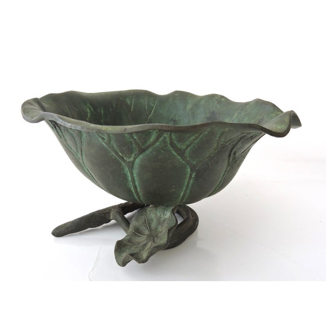 Vintage Japanese Bronze Lotus Ikebana Bowl Chairish