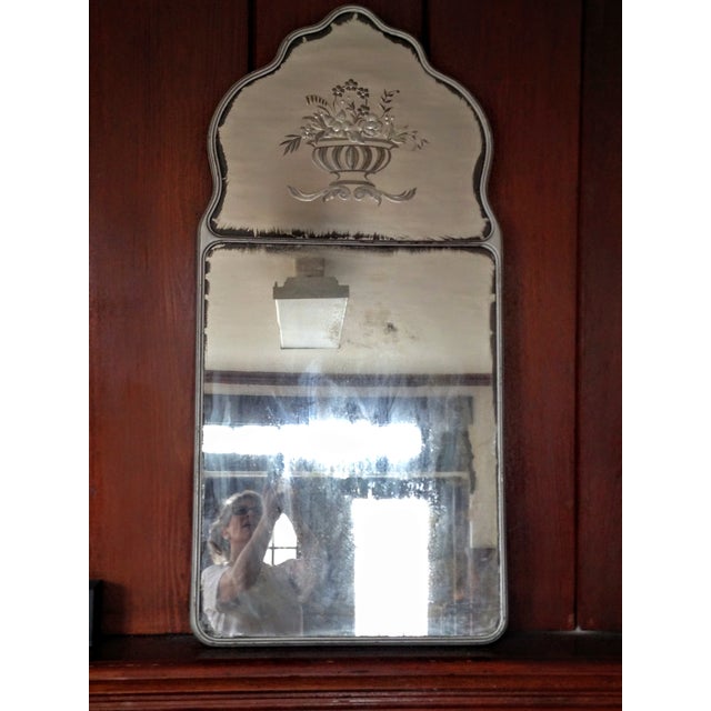 Large Vintage Etched Wall Mirror Chairish