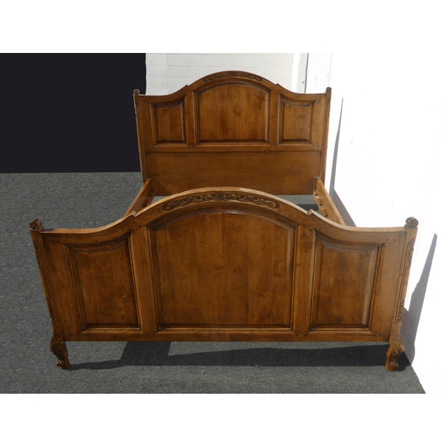 Vintage French Country Carved Wood Full Size Bed Chairish