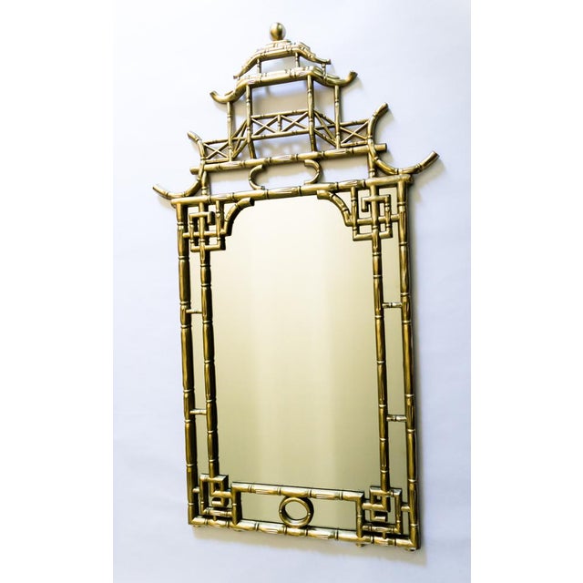 Gold Faux Bamboo Chinoiserie Pagoda Mirror Chairish