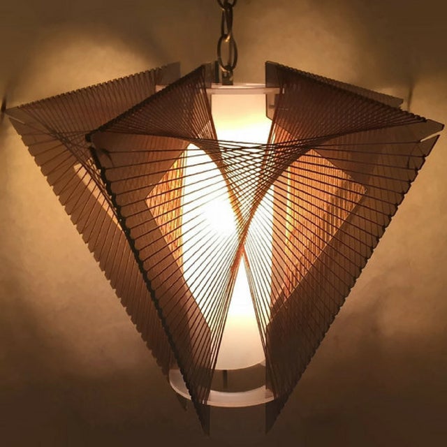 Mid Century Modern Lucite String Art Pendant Lamp Chairish