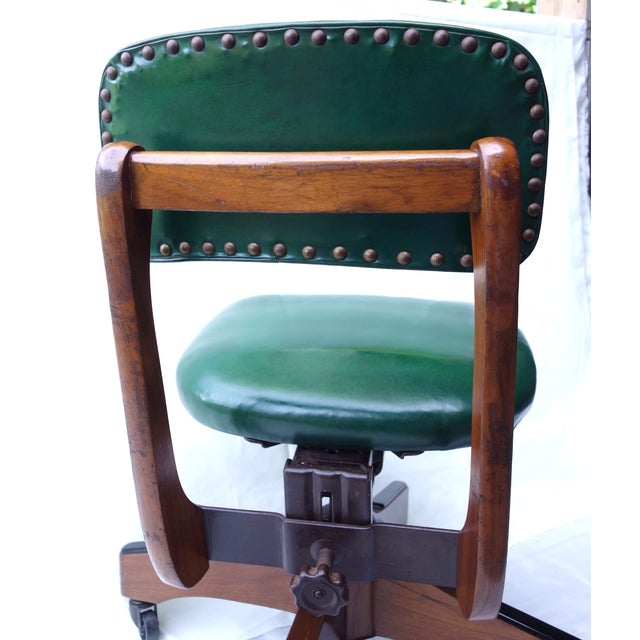 1950s Vintage Gunlocke Walnut Wood Office Chair Chairish