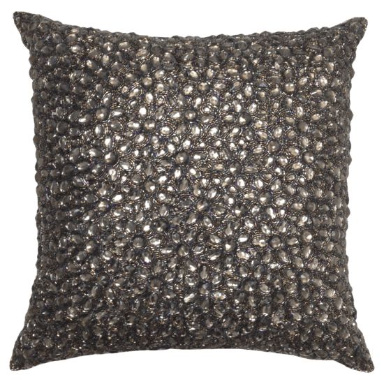 Silver Square Beaded Decorative Pillow Chairish