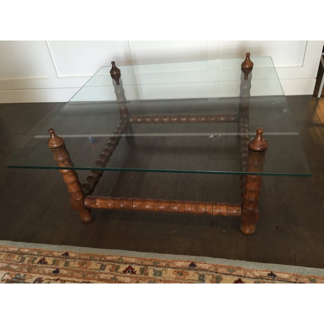 Vintage Wood & Glass Coffee Table Chairish