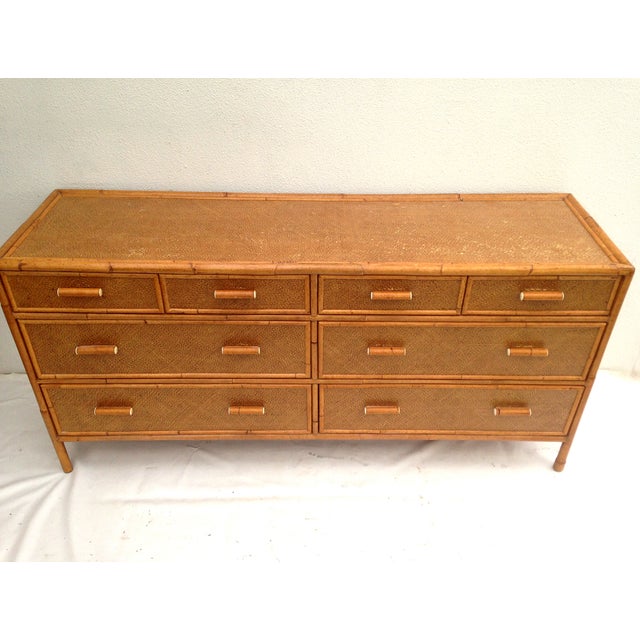 Vintage Rattan Eight Drawer Dresser Chairish