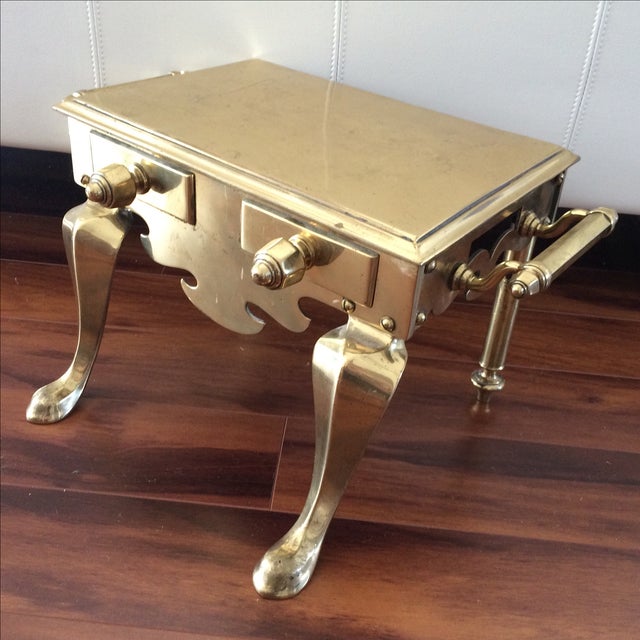 Antique Brass & Iron Foot Warmer Stool Chairish