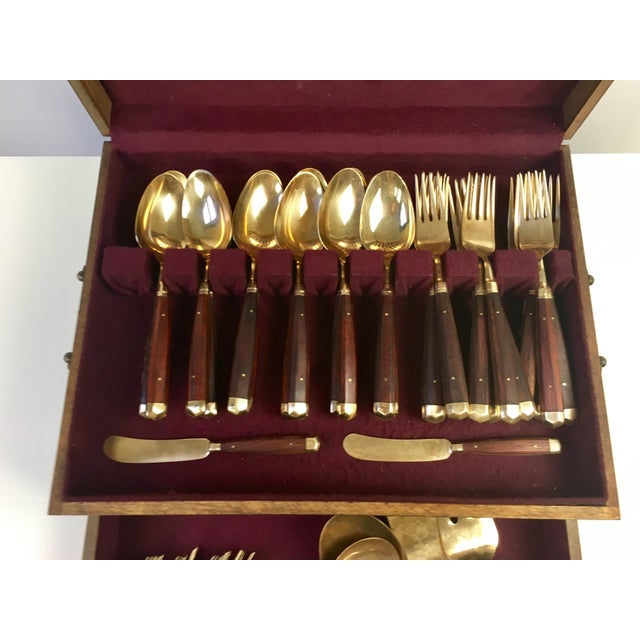 Brass & Rosewood Flatware 63 Pieces Chairish