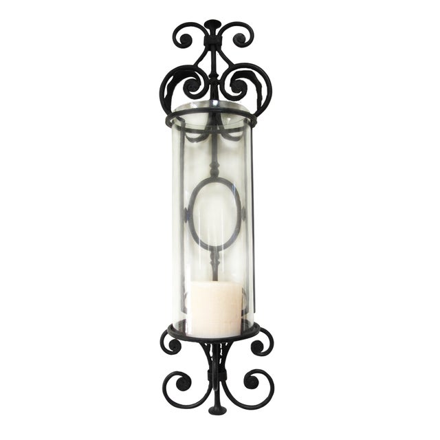 Large Wrought Iron Candle Sconces - Pair Chairish