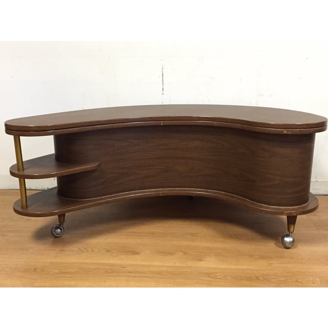 MidCentury Kidney Shaped Bar Cart Coffee Table Chairish