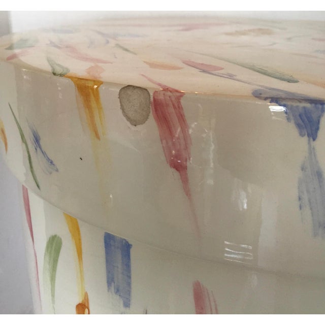 Italian Hand Painted Ceramic Stool Chairish