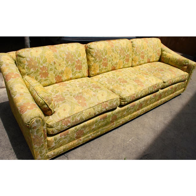MidCentury Yellow Floral Sofa Chairish