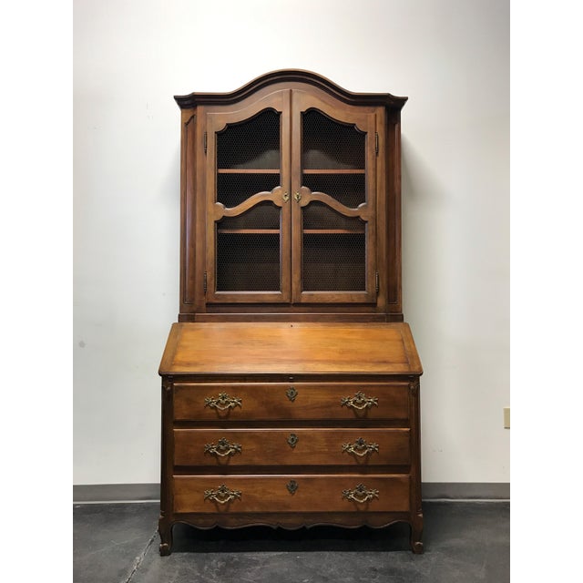 Baker French Country Secretary Desk w/ Bookcase Hutch Chairish