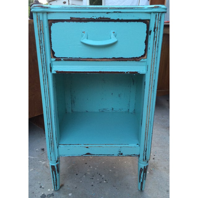 Shabby Chic Blue Nightstand Chairish