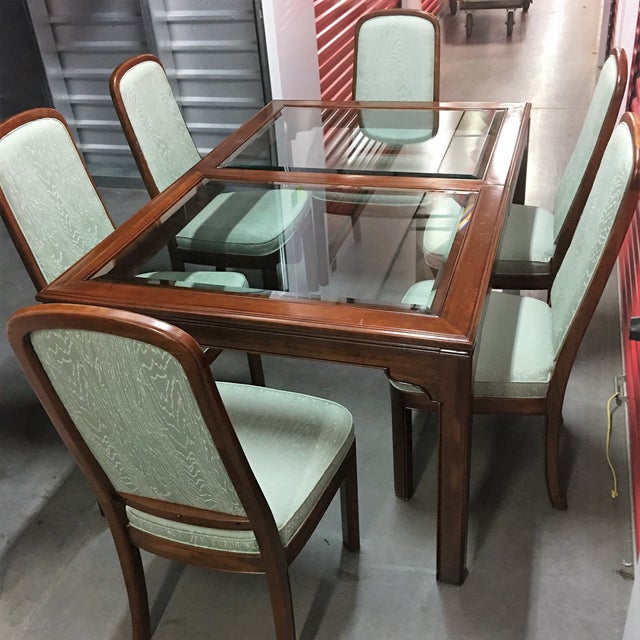 Vintage Ethan Allen Dining Set W/ 6 Chairs, 2 Leaf Chairish