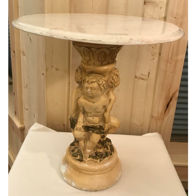 Vintage Marble Top Cherub Table Chairish