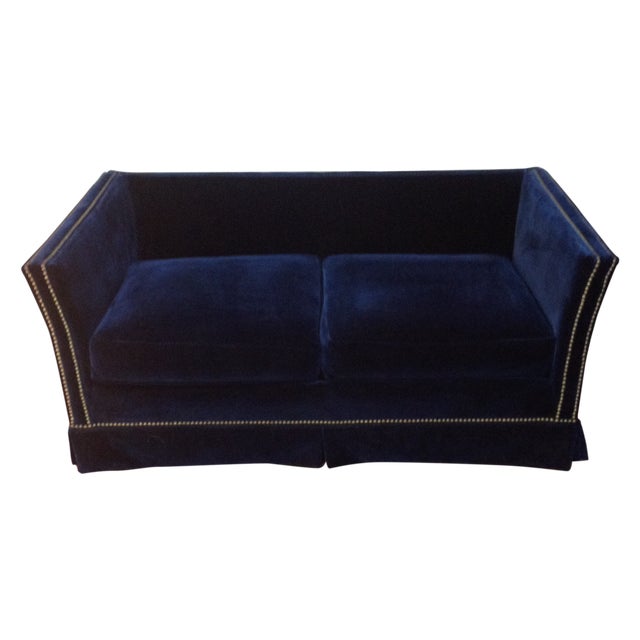 Blue Velvet Loveseat by Frederick Edward Chairish