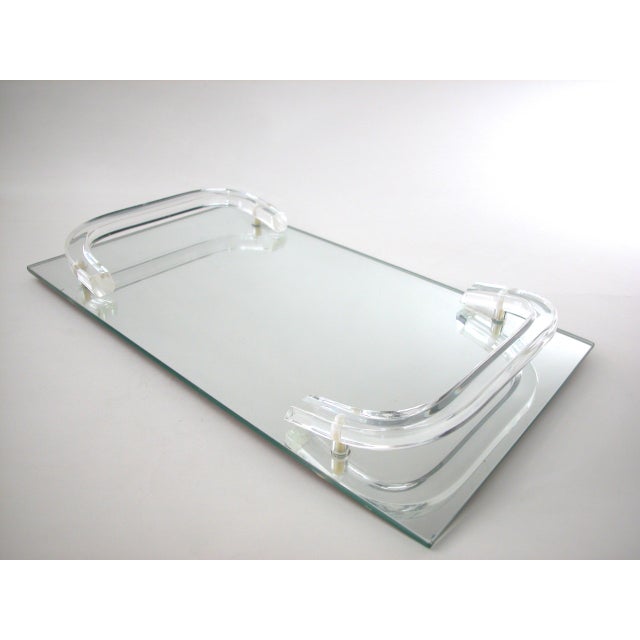 Mirrored Tray With Lucite Handles Chairish