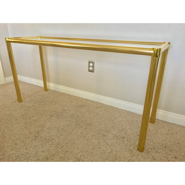 Baughman Style Brass & Glass Sofa Table Chairish
